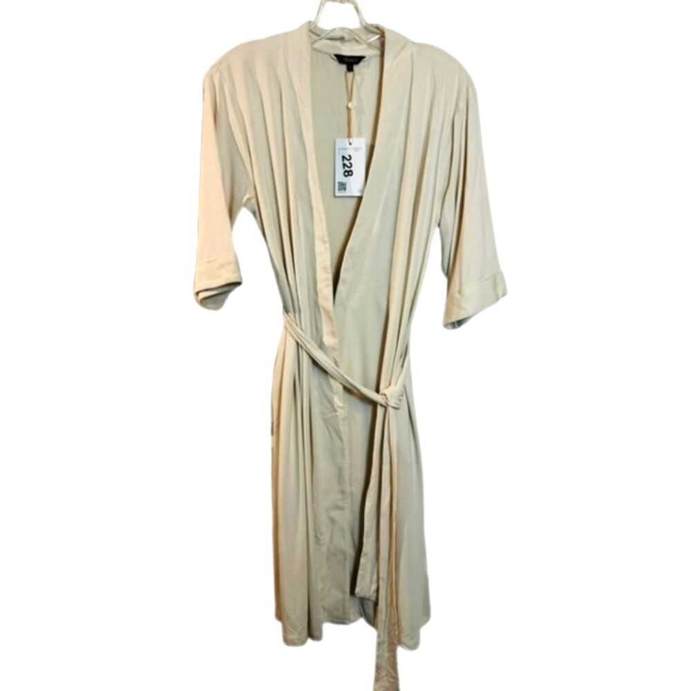 Quince Bamboo Jersey Robe Cream Size Small NWT